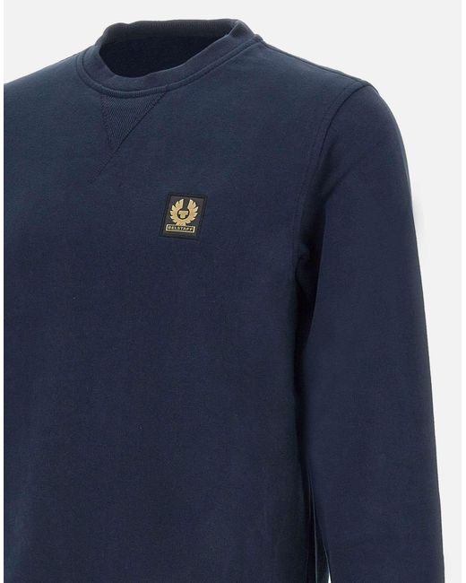 Blue Cotton Crew Neck Sweatshirt Belstaff pour homme