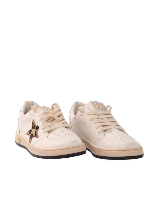 Golden Goose Deluxe Brand Pink Sneakers Ball Star Leather Upper Toe Tongue And Spur Horsy Star Laminated Heel/ And Leo/Platinum