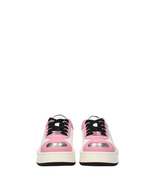 KENZO Pink Sneakers Donna Pelle Bianco/Rosa
