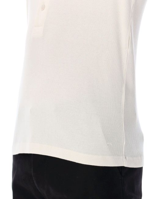 Tom Ford Cotton-Modal Ribbed Henley With Buttoned Placket in White für Herren