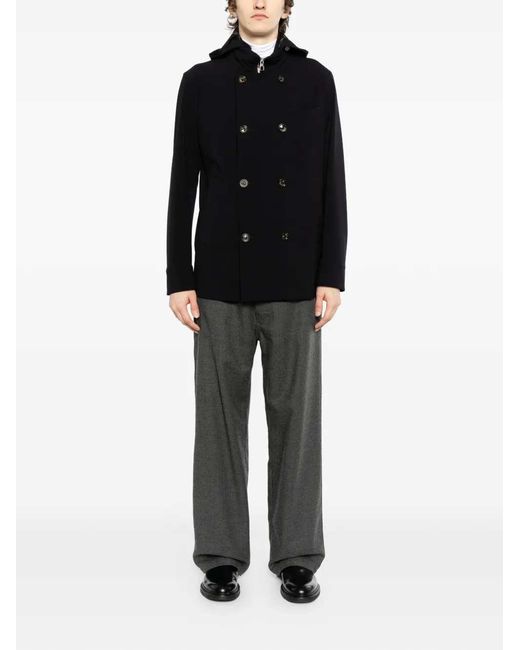 Montecore Black Double-Breasted Jacket With Hood