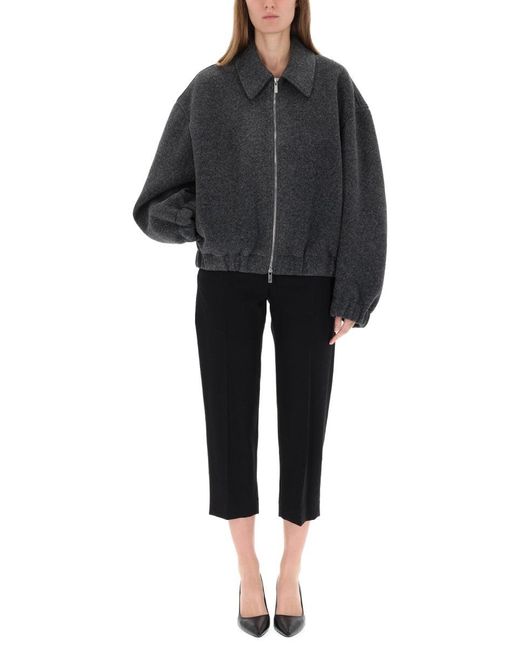 Helmut Lang Black Solid Shirt Collar Jacket