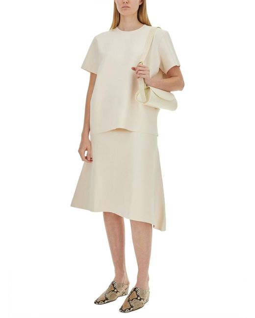 Jil Sander White Boxy Fit T-Shirt With Relaxed Silhouette
