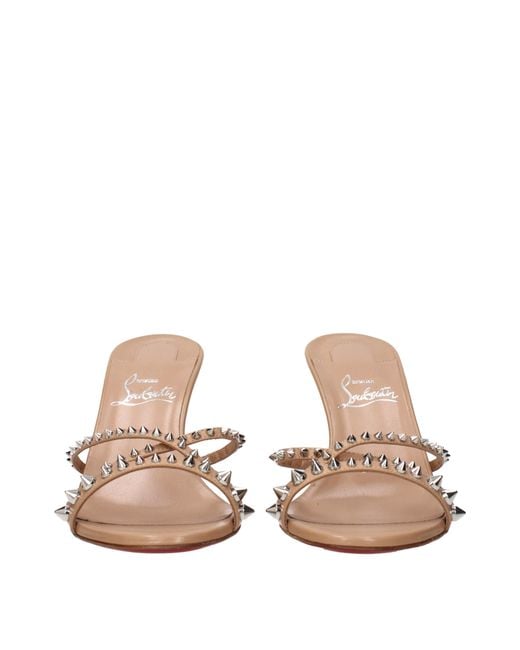 Louboutin Brown Sandals/Blush Leather