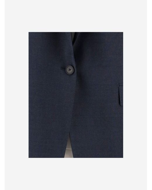 Tagliatore Blue Stretch Wool Jacket