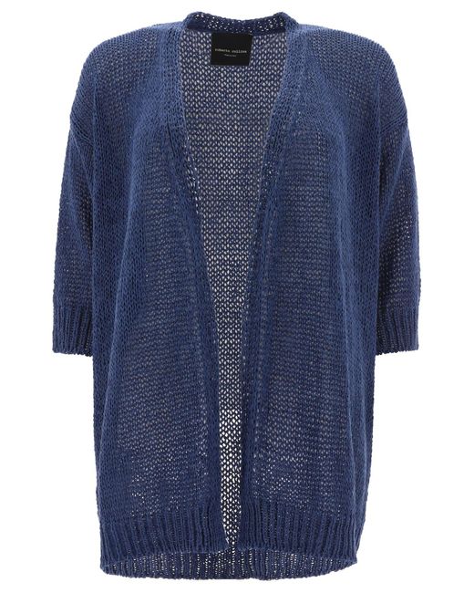 Roberto Collina Blue Knitted Open Cardigan