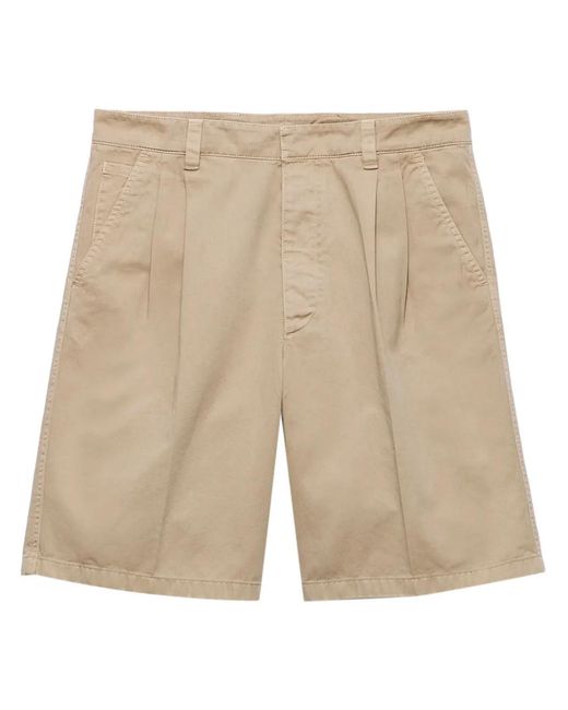 Bermudas Con Pinzas Prada de hombre de color Natural