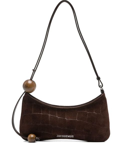 Borsa A Spalla Le Bisou Con Effetto Coccodrillo E Dettagli di Jacquemus in Brown