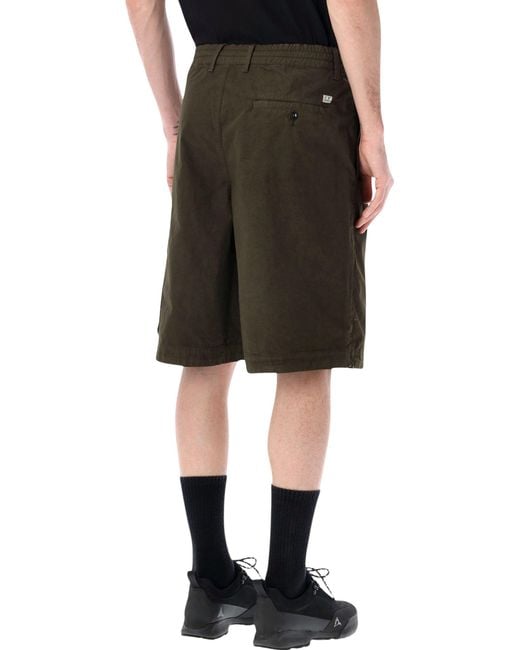 C P Company Black C.P. Company Microreps Cargo Shorts for men