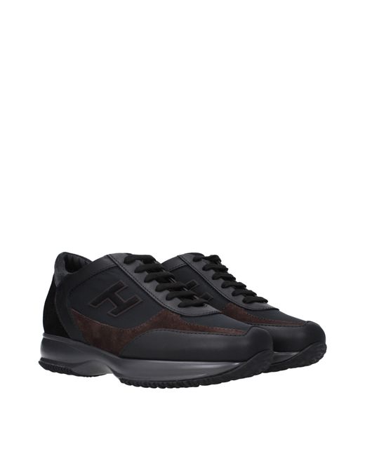 Hogan Blue Sneakers Interactive Uomo Tessuto Nero/Marrone for men
