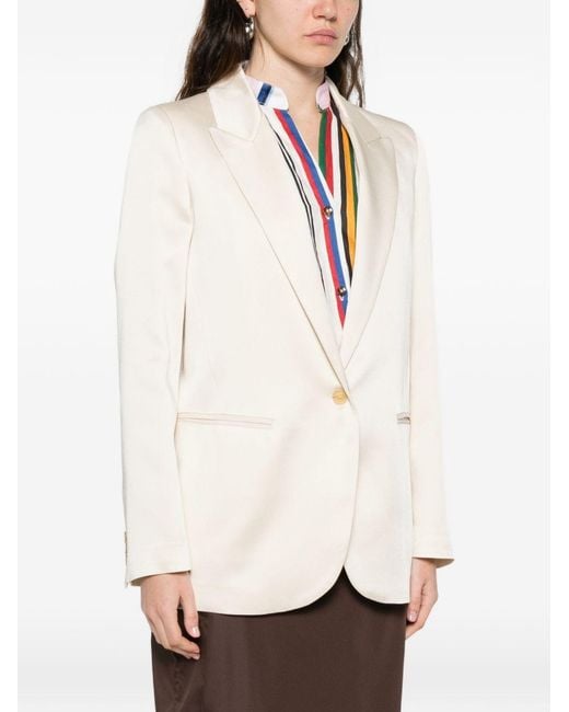 Forte_forte White Single-Breasted Blazer Jacket