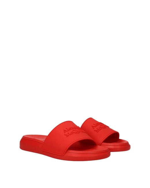 McQueen Red Alexander Mc Queen Clogs And Mules Rubber/Bright