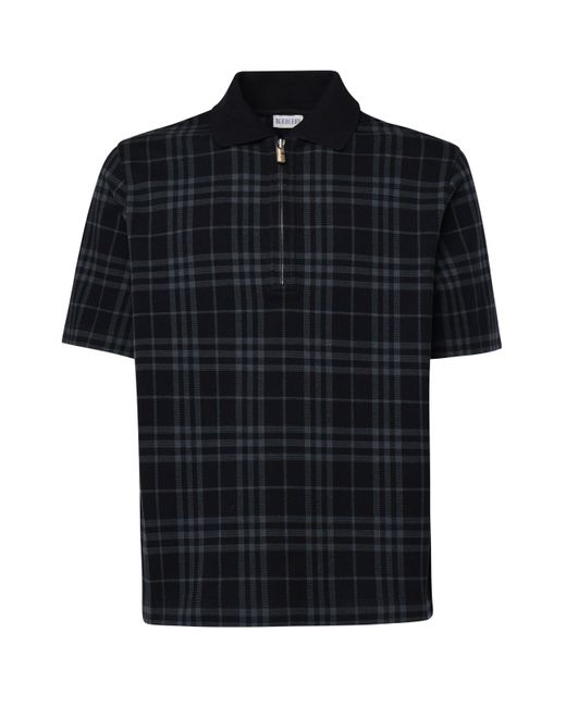 Polo de mezcla de algodón de Stretch con cremallera Burberry de hombre de color Black