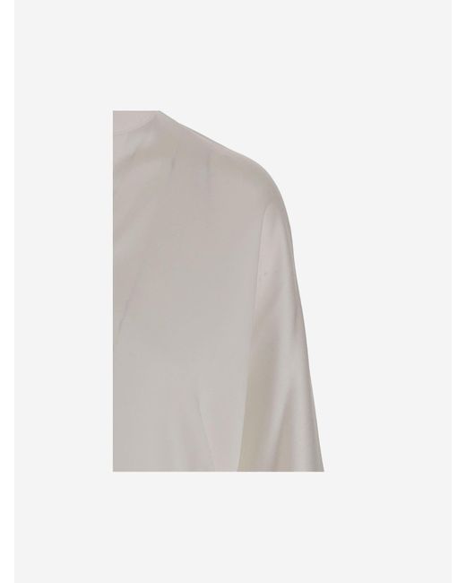Vince White Silk Satin Blouse