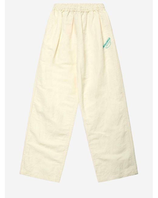 Willy Chavarria Natural Viscose Blend Pants With Front Embroidery for men