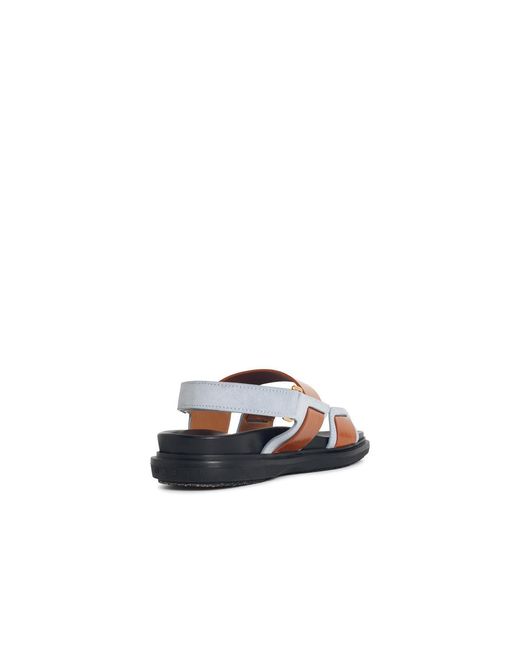 Marni White 'Fussbett' Light Leather Sandals