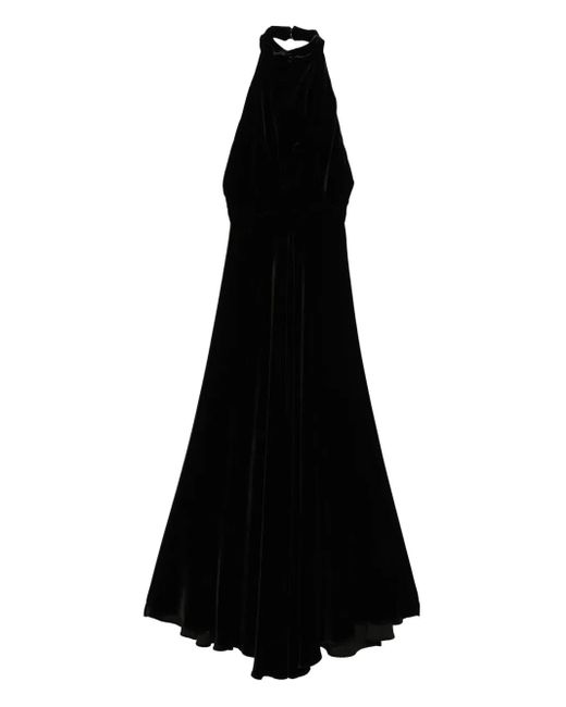 Raquel Diniz Black Neckholder-Kleid aus Samt