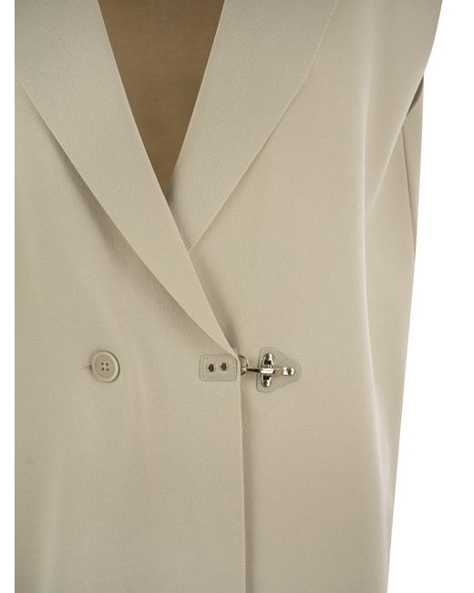 Fay Technisch Viscose Gebreide Vest in het Natural