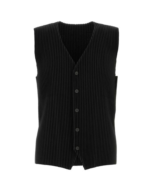 Homme Plissé Issey Miyake Black Homme Plisse' Issey Miyake Polyester Vest for men