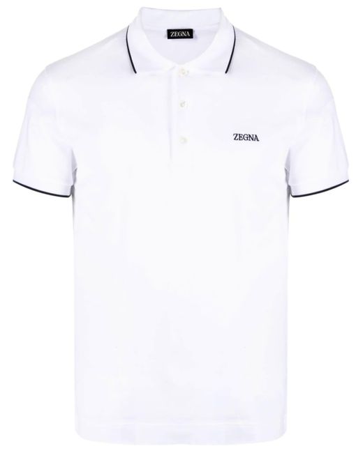 Zegna E7358 A5 B746 Man T -shirt En Polo in het White voor heren