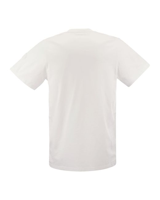 Maglietta con logo in esecuzione di Moncler in White da Uomo