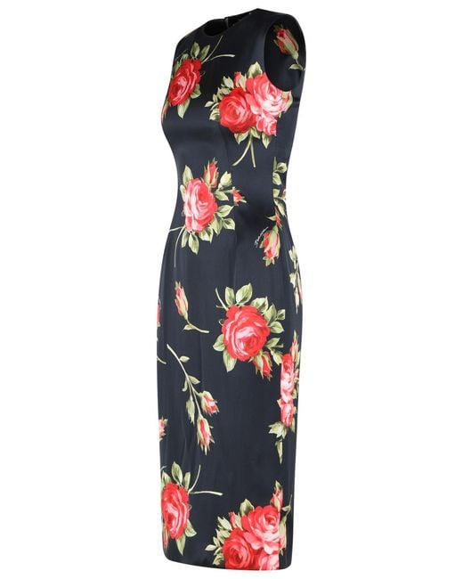 Dolce & Gabbana White 'Bouquet Di Rose' Viscose Dress