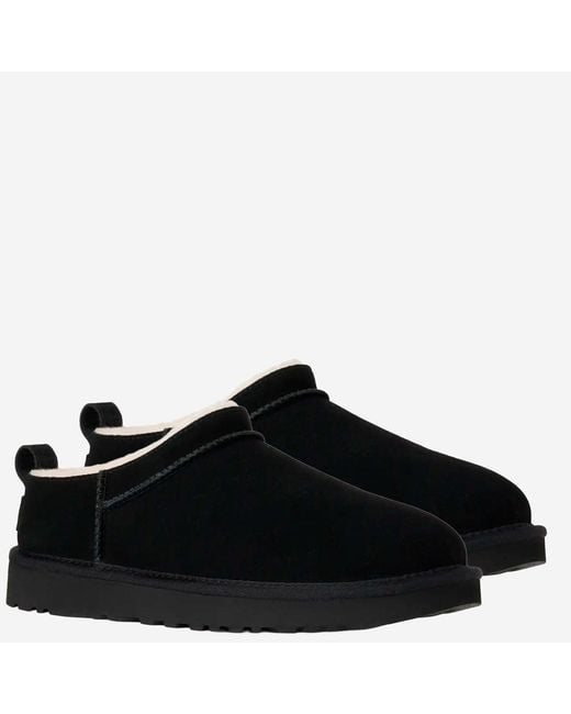 Ugg Black Flat Shoes Pelle Scamosciata