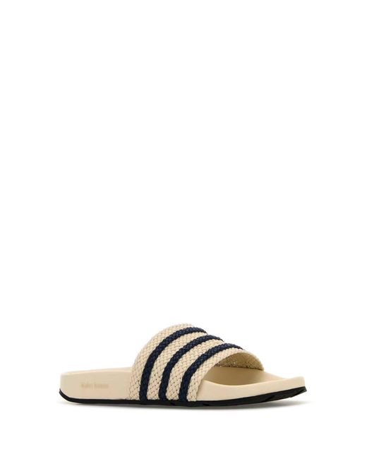Adidas Black Ivory Leather Wales Bonner X Adidas Adilette Slippers