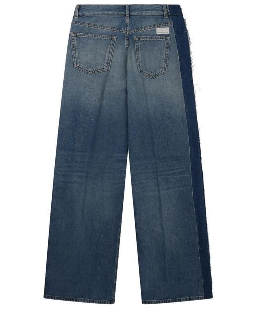Nine:inthe:morning Blue Trendy Patchwork Trousers For
