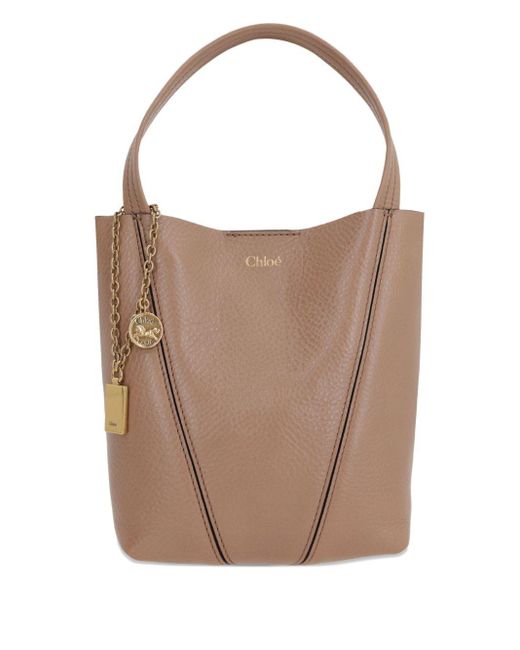 Tote Bag Chloia Spin Stampa di Chloé in Brown
