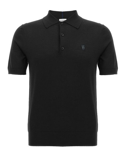 Burberry Black Wool Polo Shirt