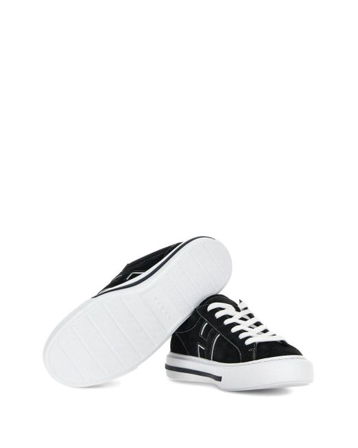 Hogan Black Flache Schuhe schwarz