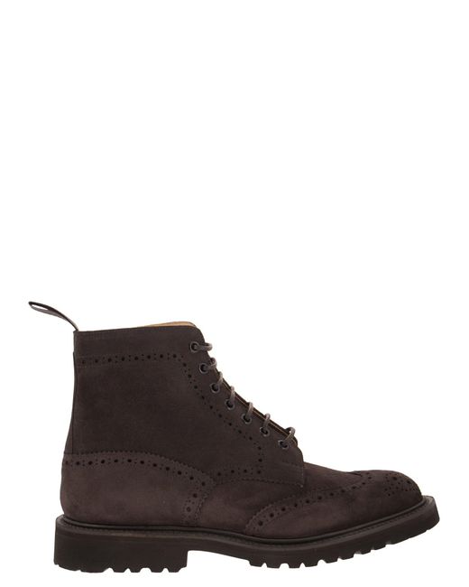 Tricker's Brown Stow Suede Laced Boot