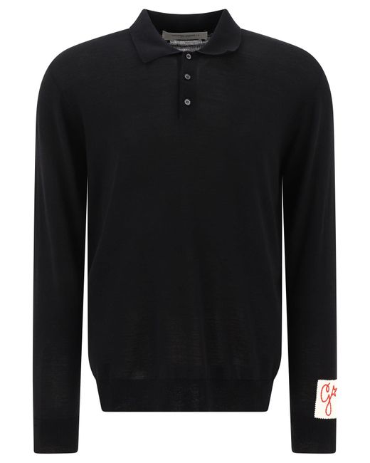 Golden Goose Deluxe Brand Black "Gregory" Wool Polo Shirt for men