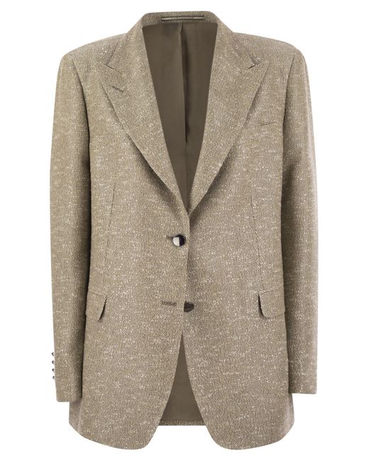 Tagliatore Natural Silk Two-Button Jacket With Patch Pockets