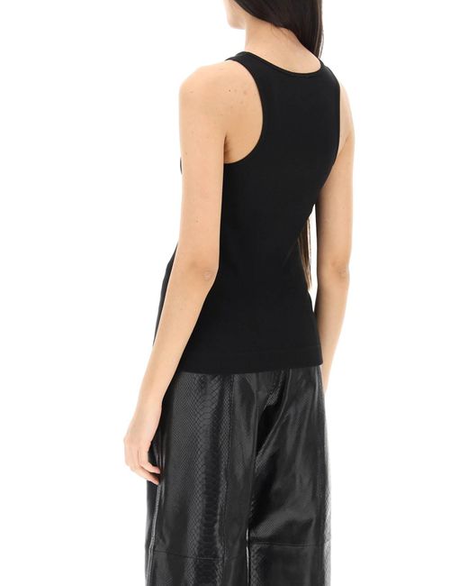 By Malene Birger Black Ribbed Organic Cotton Tank Top