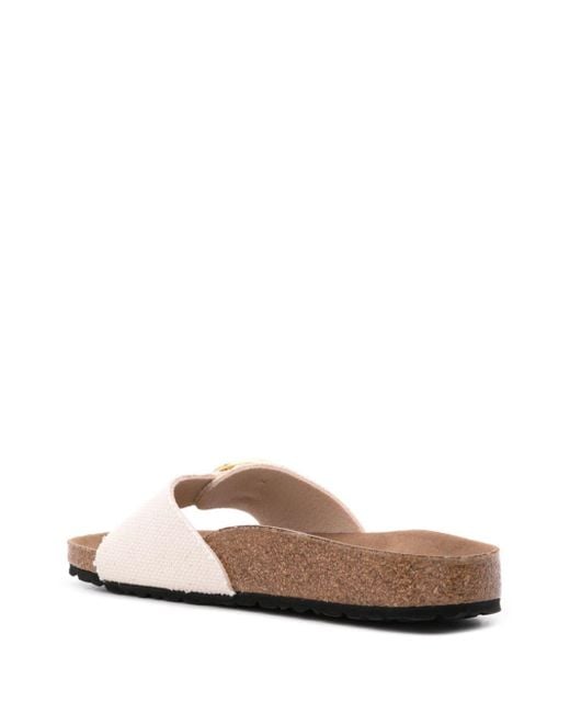 Birkenstock Madrid Canvas Slippers in het White