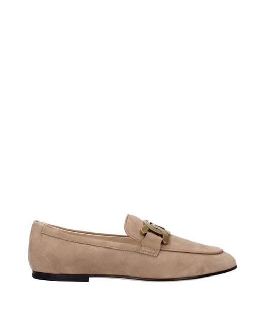Tod's Natural Tod 's Mocassini Frau Wildleder Beige/Cappuccino