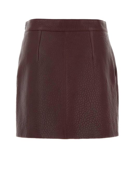 Chloé Brown Grape Leather Mini Skirt