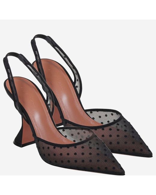 AMINA MUADDI Black Holli Fabric Slingbacks