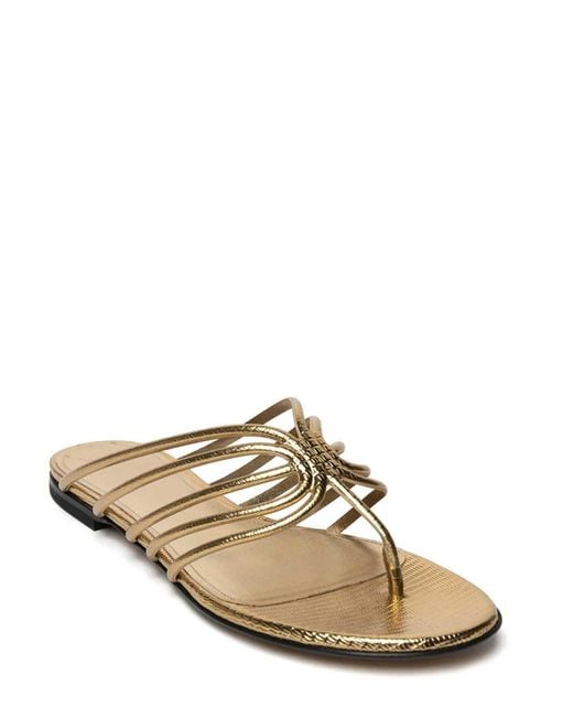 ALEVI Multicolor Flat Flip Flop Sandal With Thin Lizard Print Leather Straps