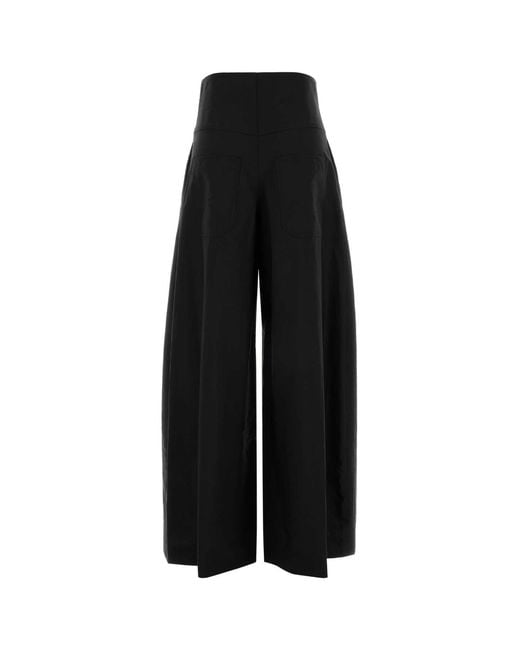 Brunello Cucinelli Black Cotton Blend Palazzo Pant
