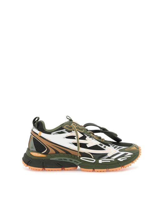Off-White c/o Virgil Abloh Green Mesh Arrow Sneakers With Rubber Sole for men