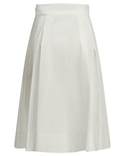 Herno White A-Line Midi Skirt