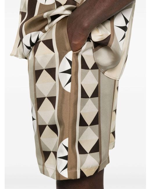 Loewe Natural Printed Silk Shorts for men