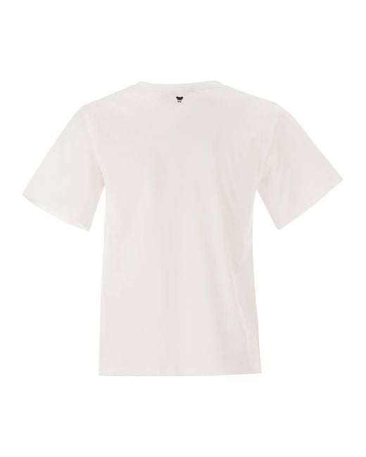 Weekend by Maxmara White Wkdtenue Jersey T Shirt With Print