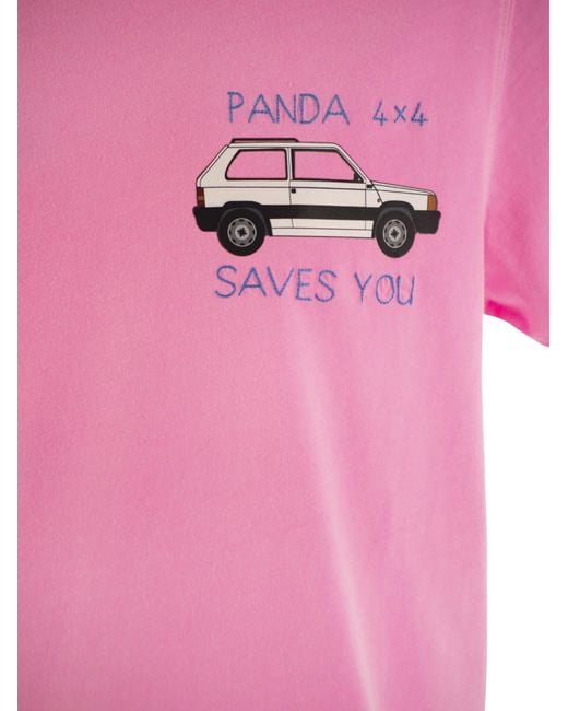 Mc2 Saint Barth T -shirt Met Borstafdruk in het Pink