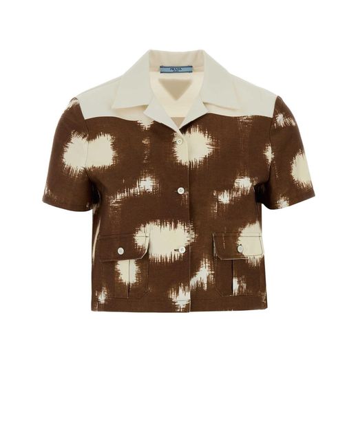 Prada Brown Regular Printed Shirt