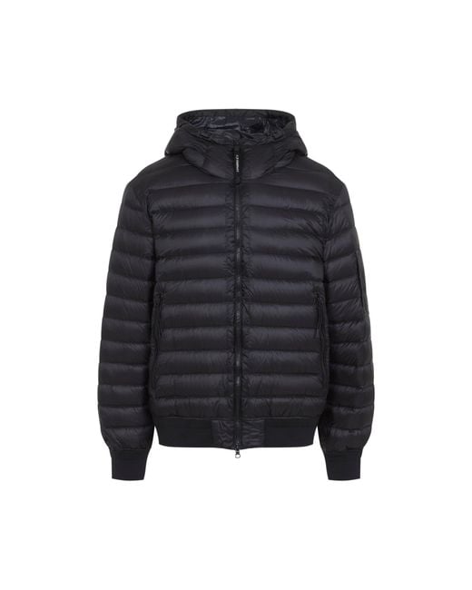C P Company Black Shell Hooded Lens Down Jacket for men