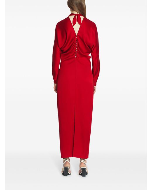 Lanvin Red Draped Fitted Dress Rwdr00186041P25